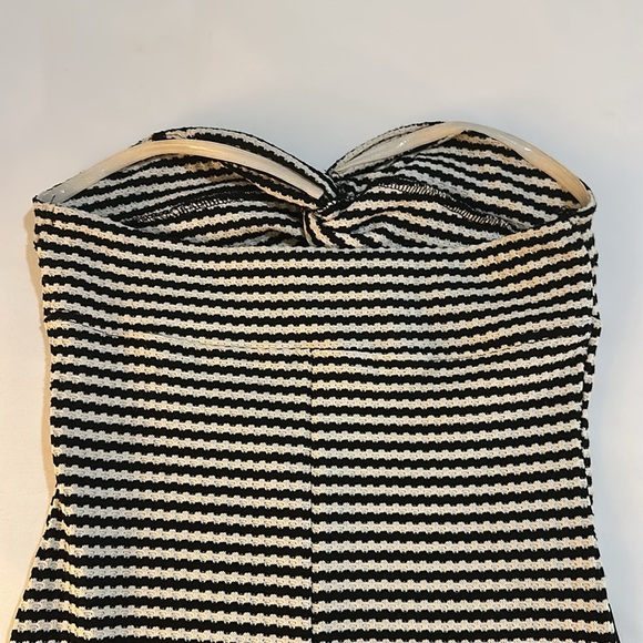 NWOT Misguided Strapless Bodycon Maxi Dress in Black and White Size S - Picture 11 of 12